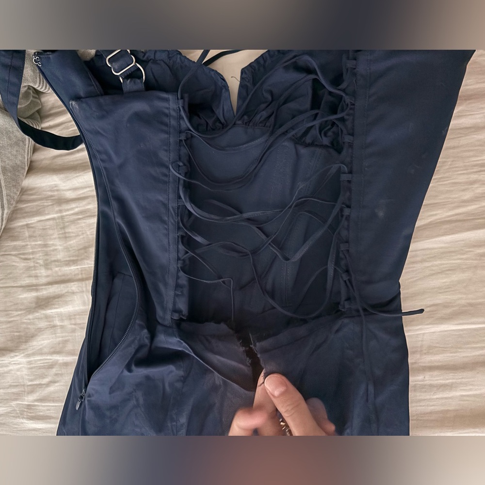 CARMEN defected (see photos) French Navy Bustier Sundress XS. - Picture 4 of 13